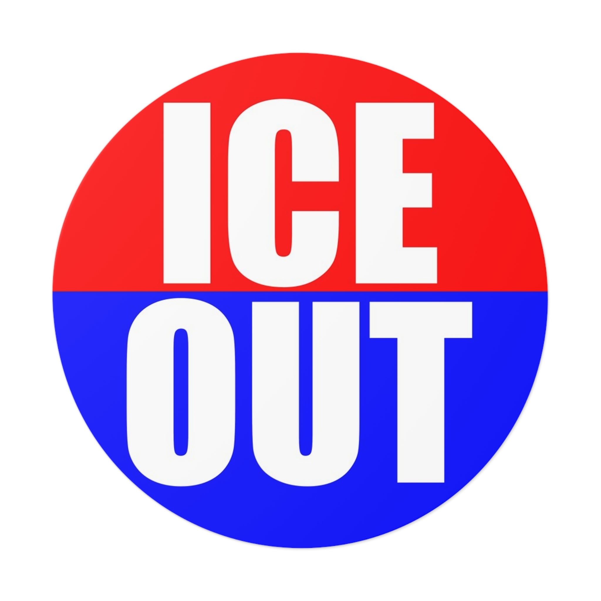 ICE OUT Red, White, and Blue Round Vinyl Sticker | Anti Immigration gestapo