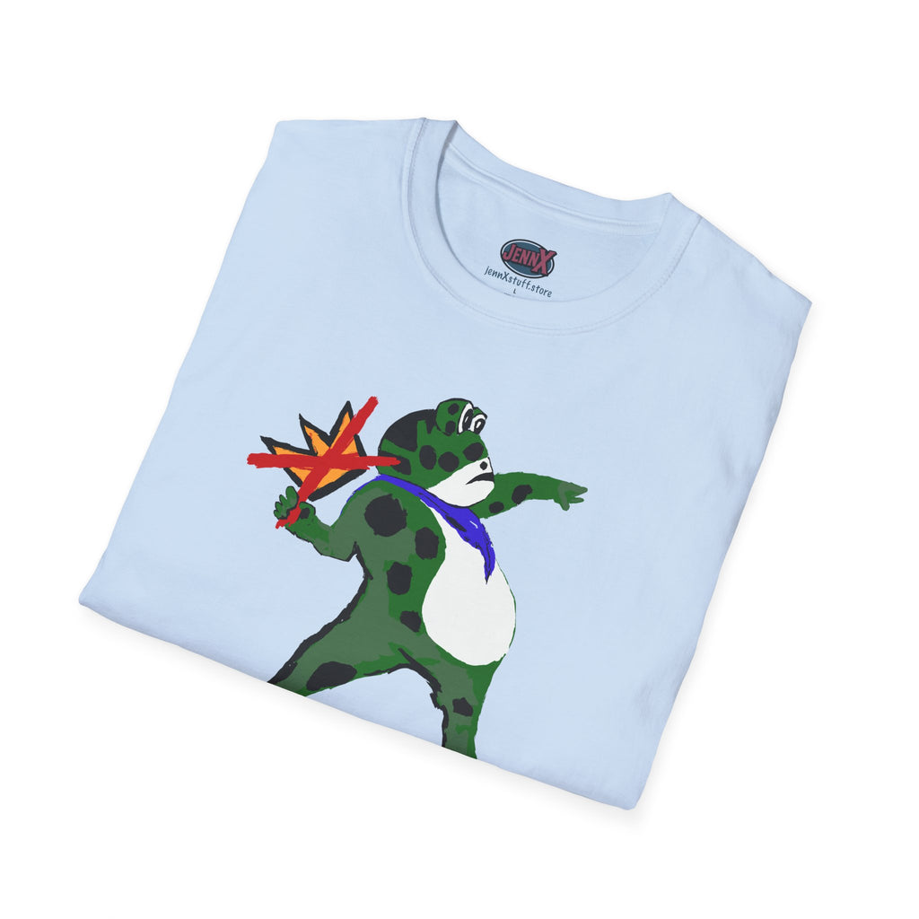 No Kings Banksy Flower Thrower inspired Protest Frog T-Shirt