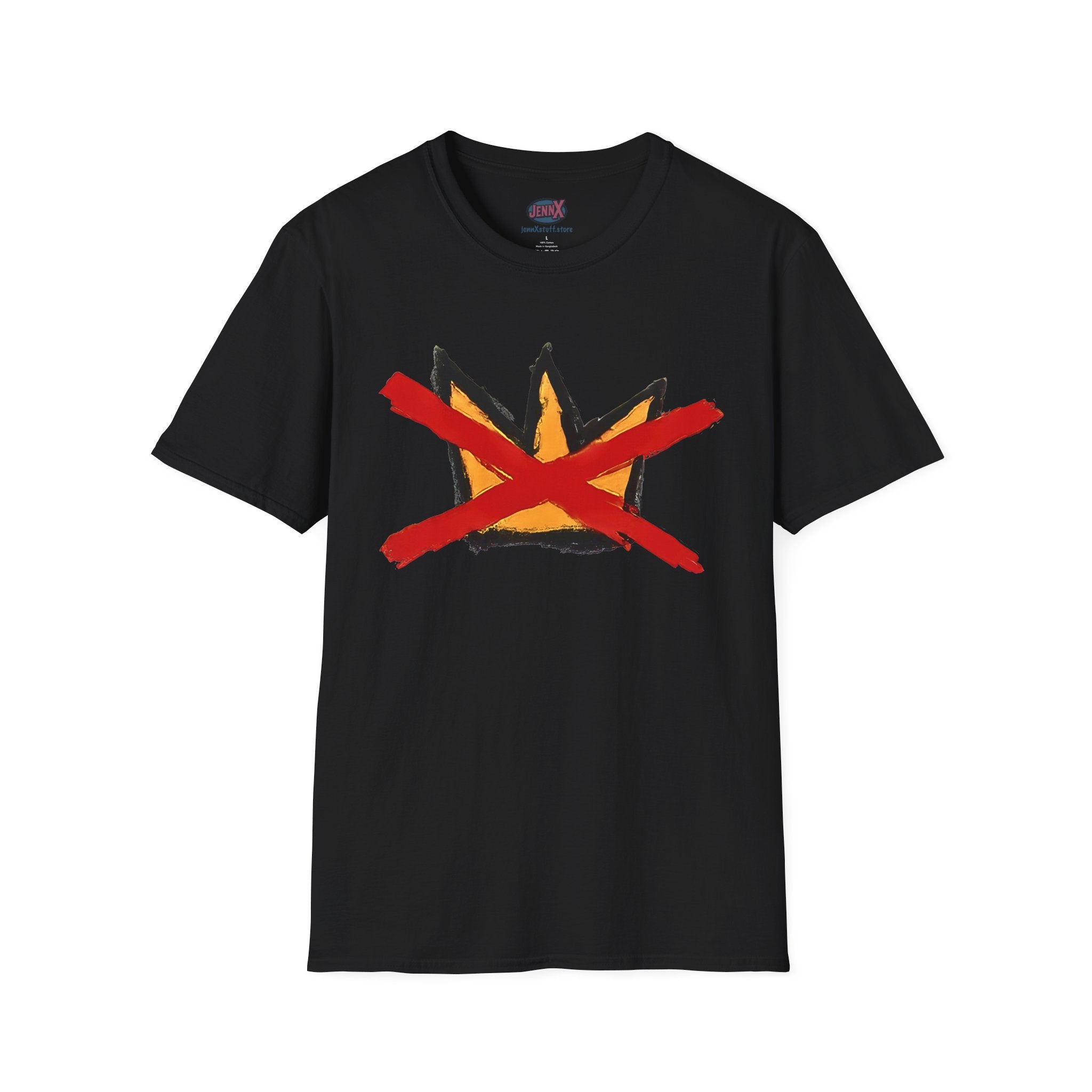 No Kings Crown Protest T-Shirt, Anti-Trump Activist Tee, Unisex Softstyle Shirt, Political Graphic Clothing, Hand-Drawn Protest Art Apparel