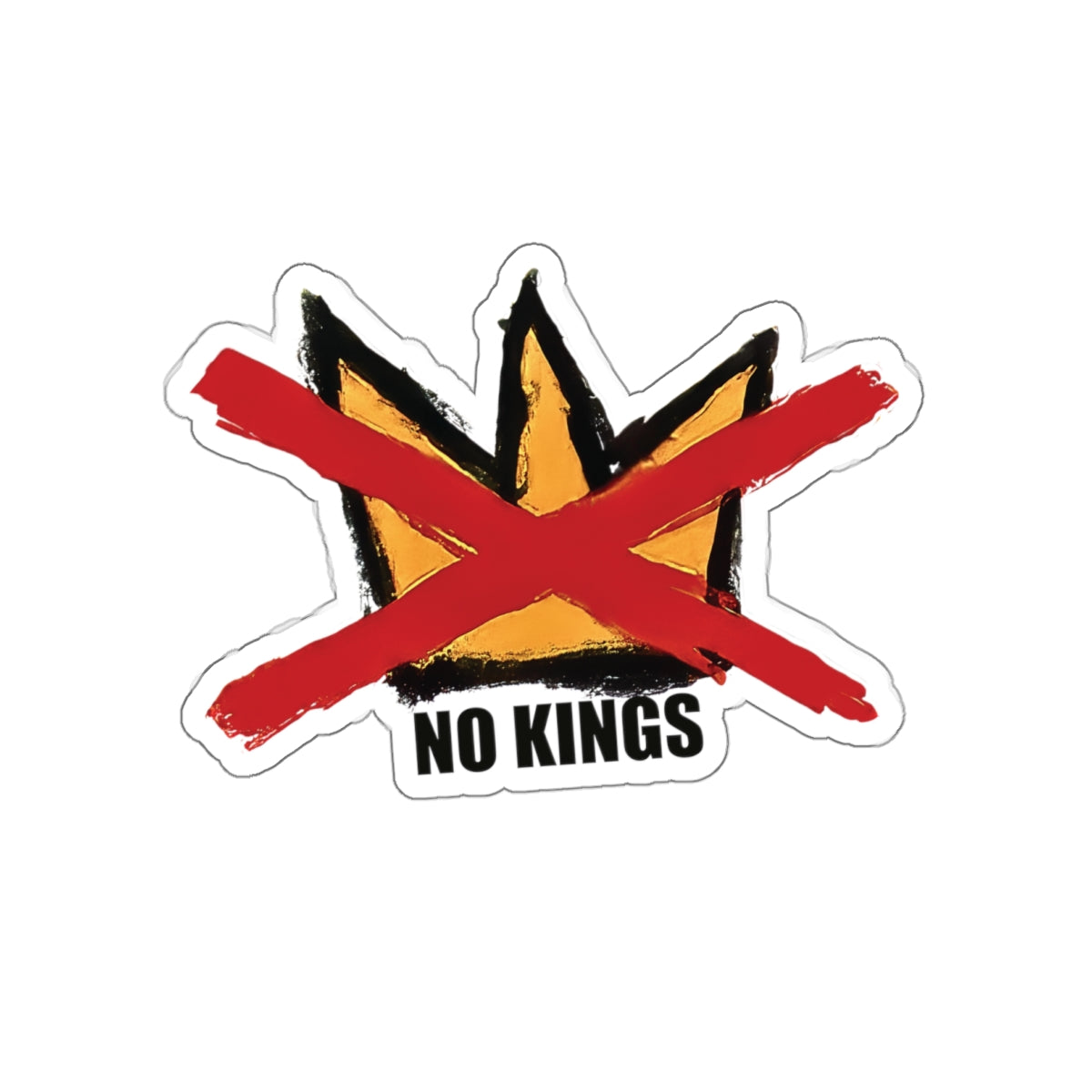 No Kings Hand-drawn Die-Cut Sticker - Artist Made!