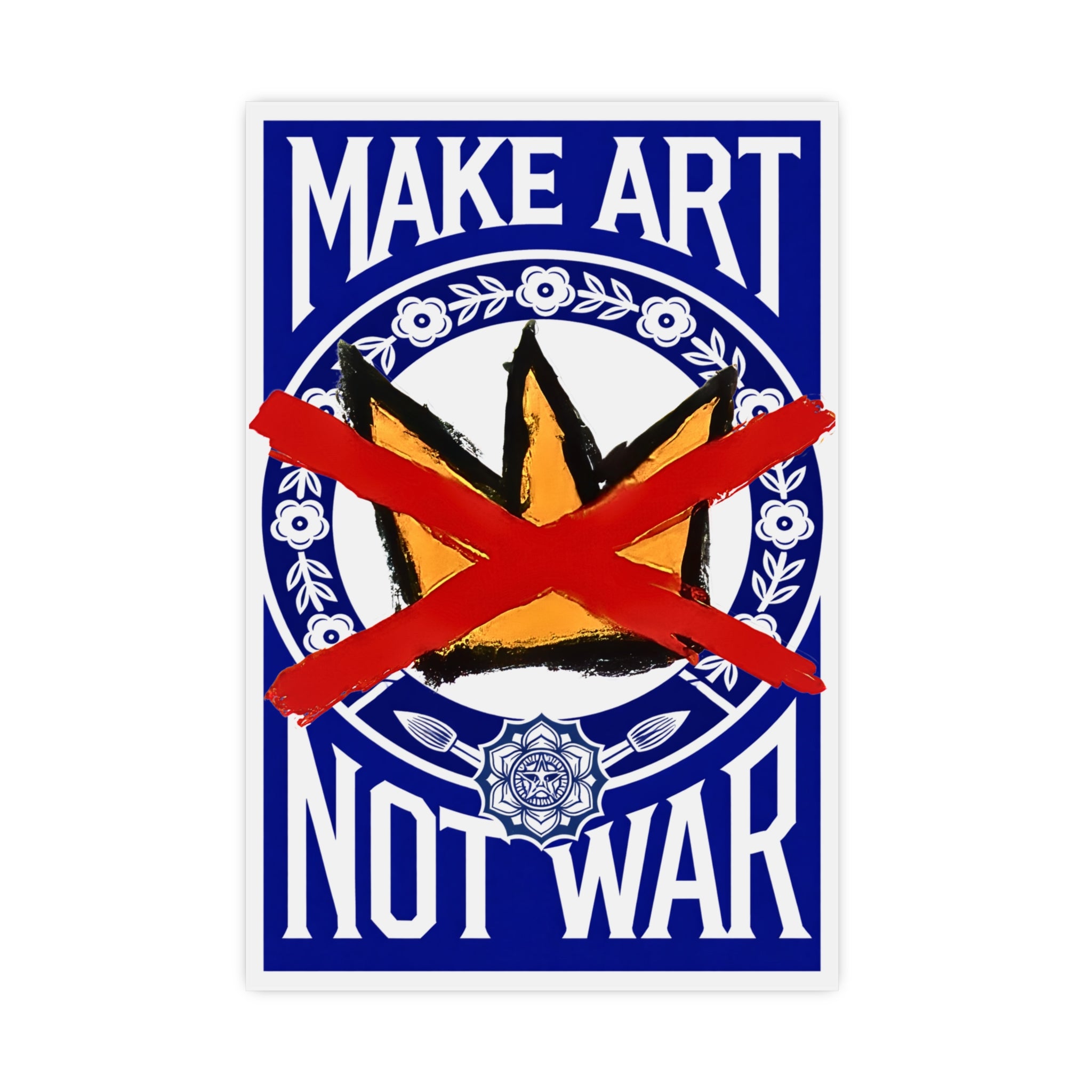 Make Art Not War poster | Political art print, anti-war decor