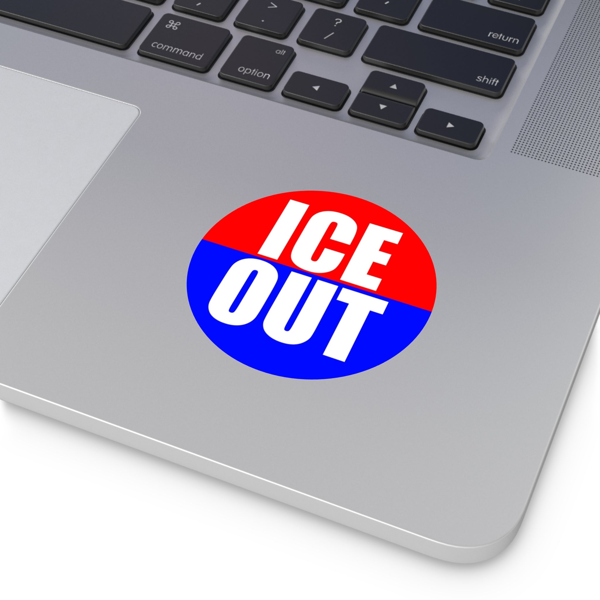 ICE OUT Red, White, and Blue Round Vinyl Sticker | Anti Immigration gestapo