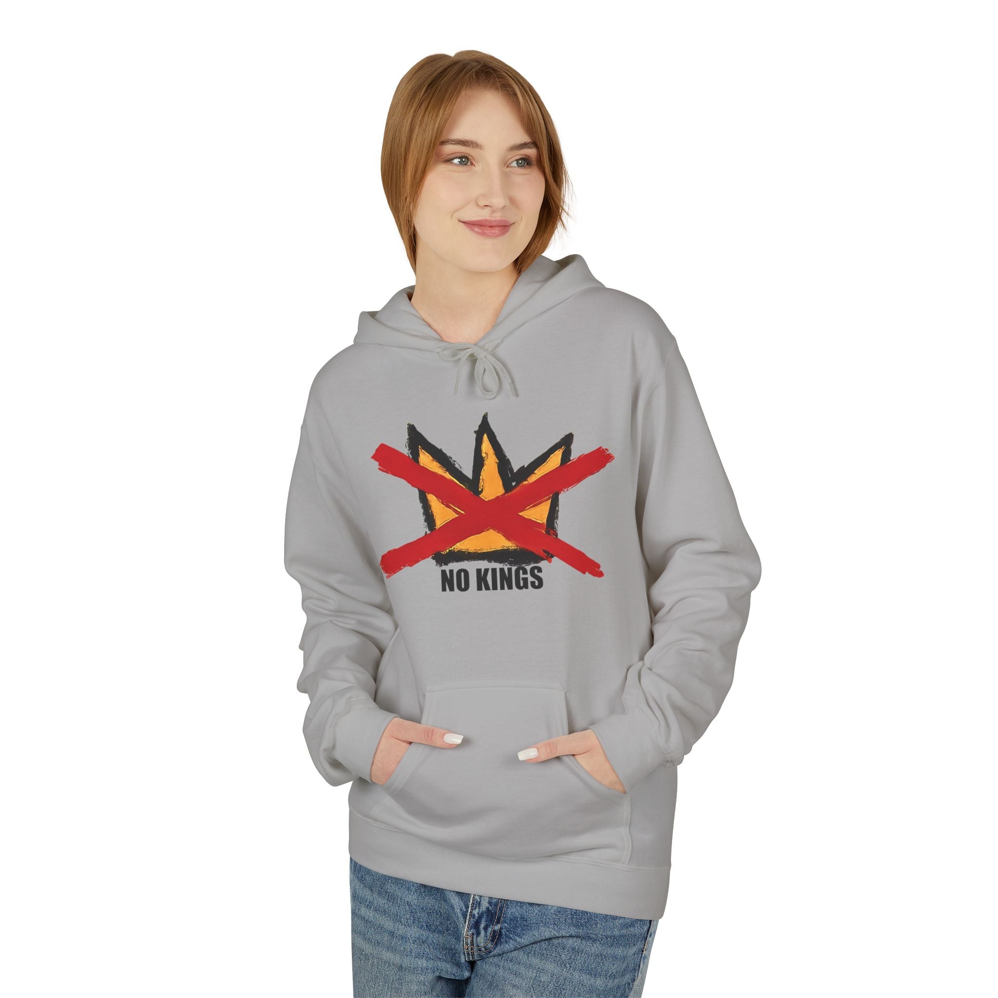 No Kings Hand-Drawn Graphic Hoodie | Includes No Kings sticker