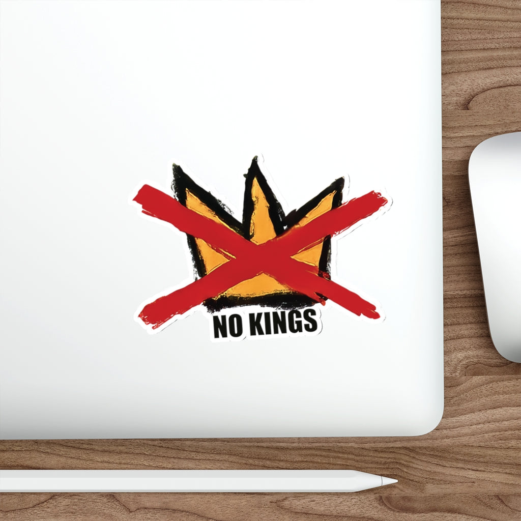 No Kings Hand-drawn Die-Cut Sticker - Artist Made!