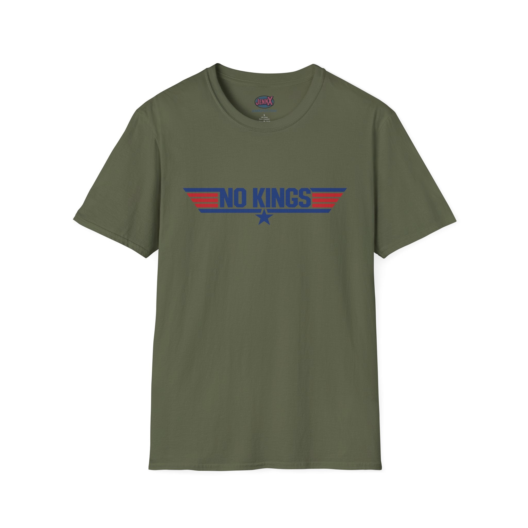 No Kings Top Gun movie logo parody graphic tee | Political Humor