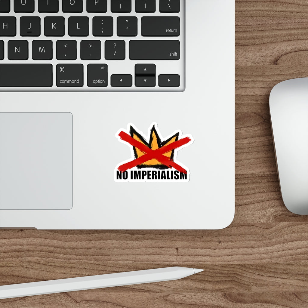 No Imperialism No Kings Sticker | Anti-Imperialism Die-Cut Sticker, Artist-Made, Hand-Drawn
