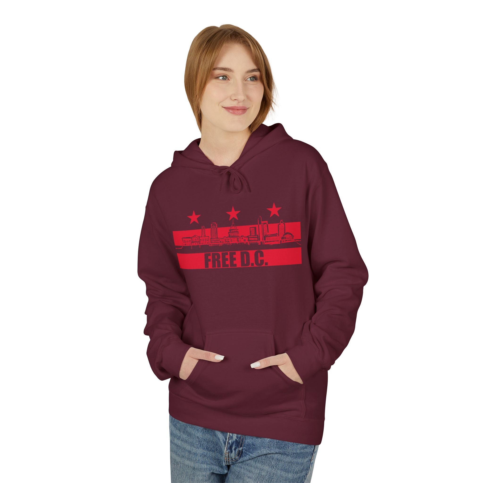 Free DC Hand-Drawn Washington DC Skyline Hoodie I Anti-Trump Fuck ICE
