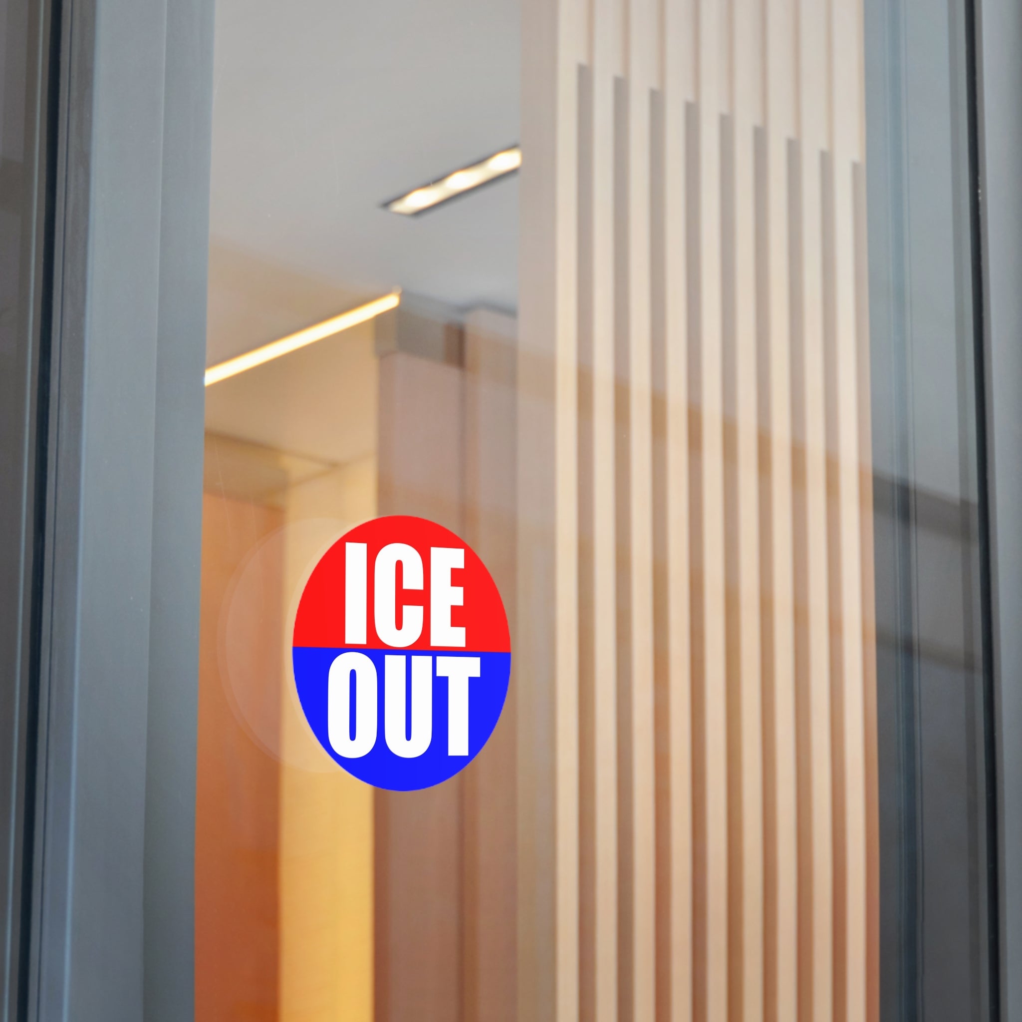 ICE OUT Red, White, and Blue Round Vinyl Sticker | Anti Immigration gestapo
