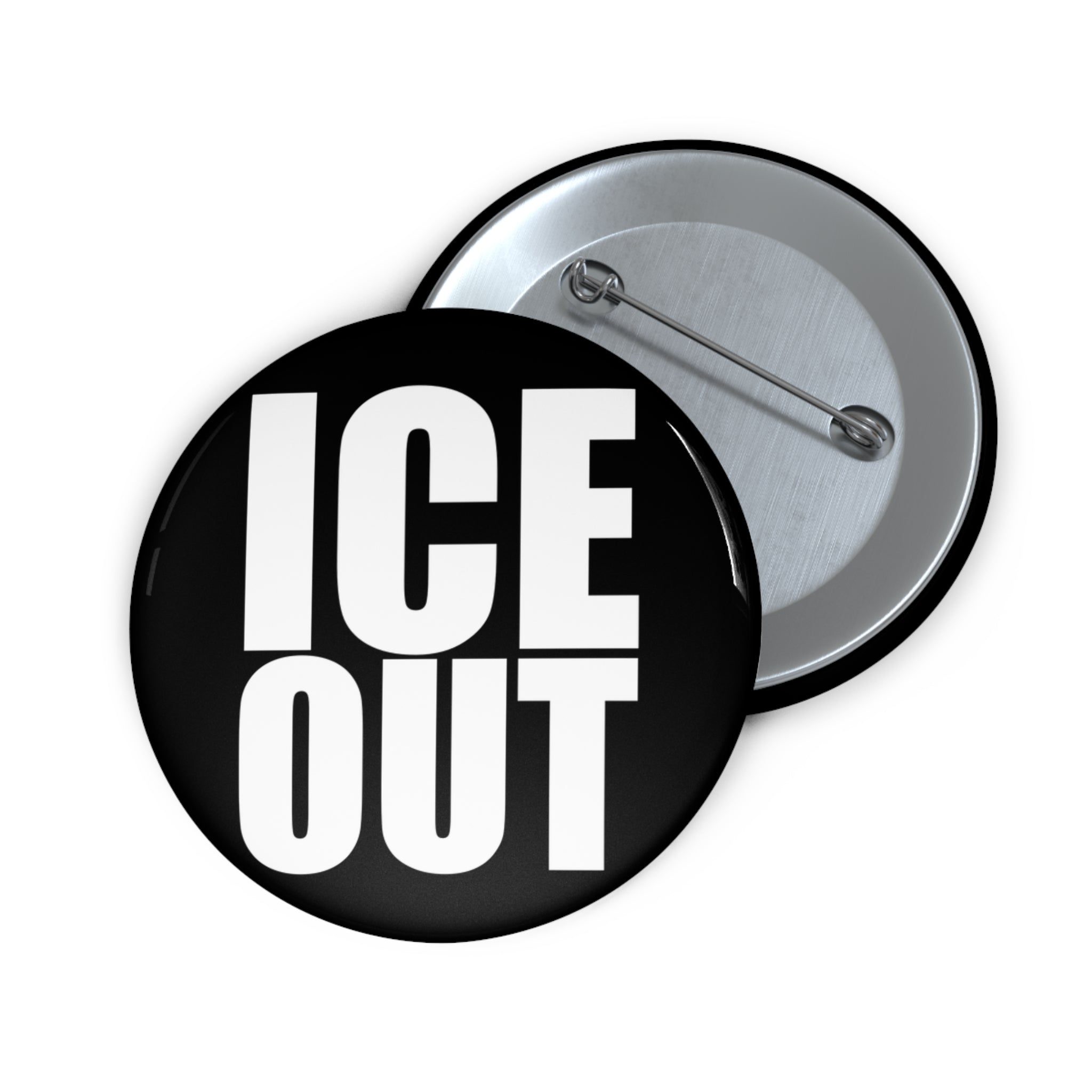 ICE OUT pinback button I Smart Typography