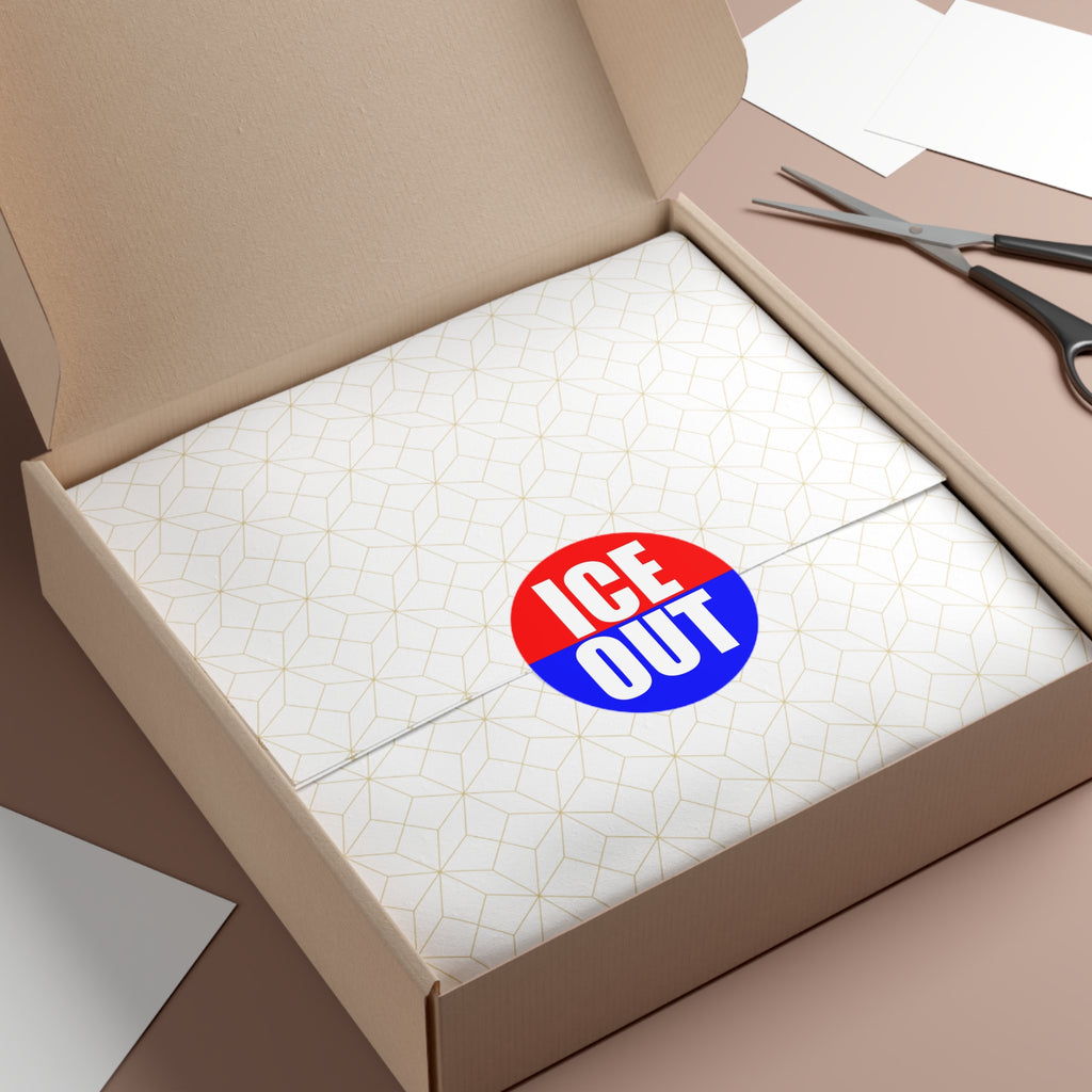 ICE OUT Red, White, and Blue Round Vinyl Sticker | Anti Immigration gestapo