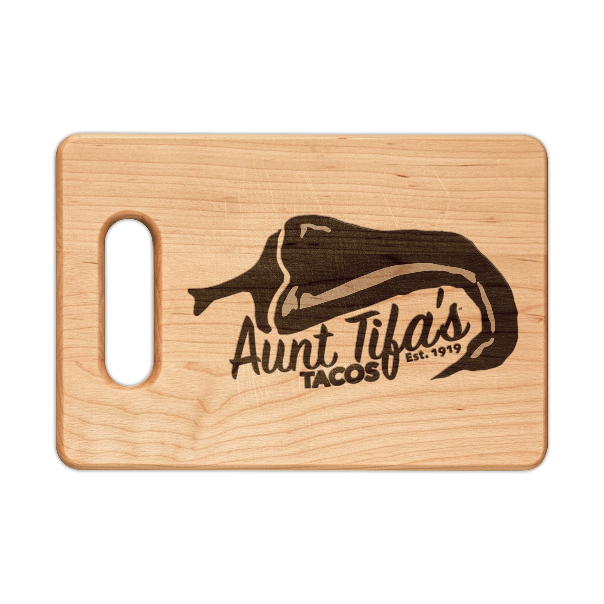 Aunt Tifa's Tacos Wooden Cutting Board - Perfect Anti-Trump ANTIFA gift - Political Satire