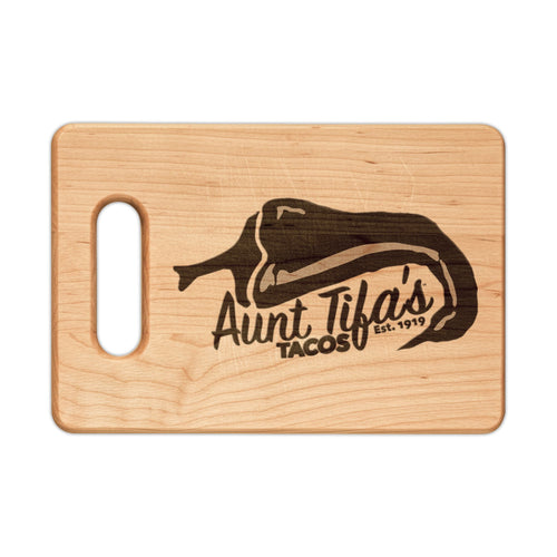 Aunt Tifa's Tacos Wooden Cutting Board - Perfect Anti-Trump ANTIFA gift - Political Satire