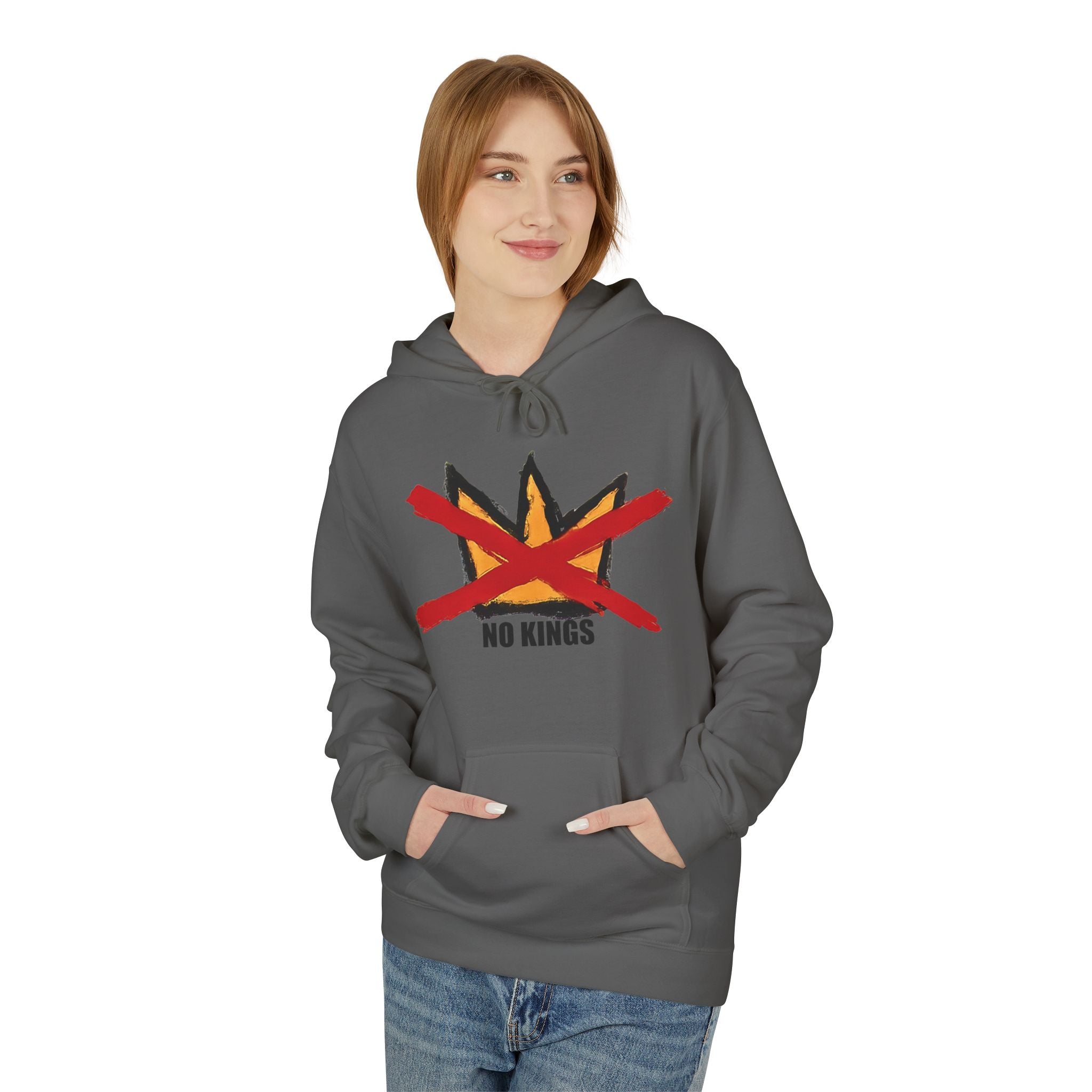 No Kings Hand-Drawn Graphic Hoodie | Includes No Kings sticker
