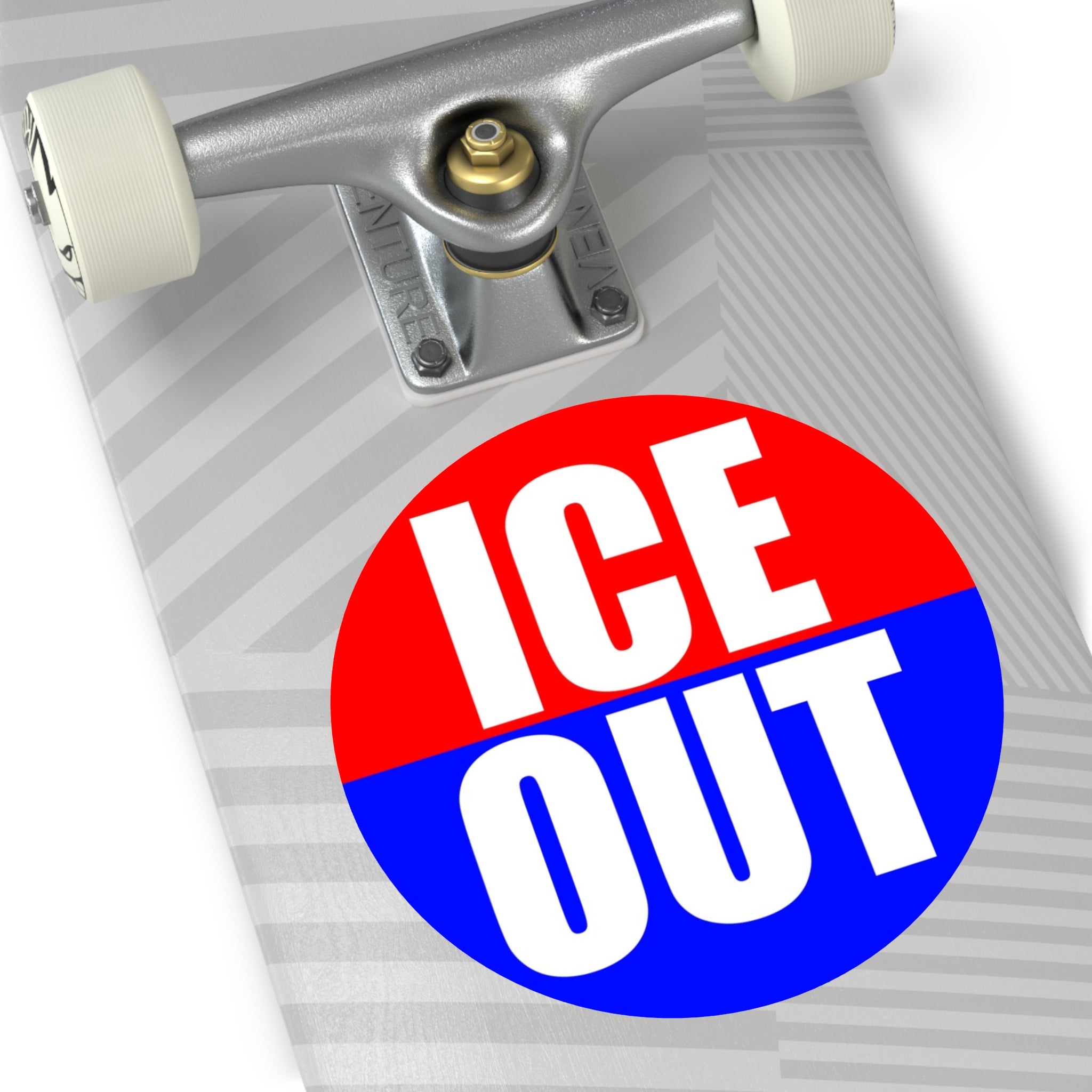 ICE OUT Red, White, and Blue Round Vinyl Sticker | Anti Immigration gestapo