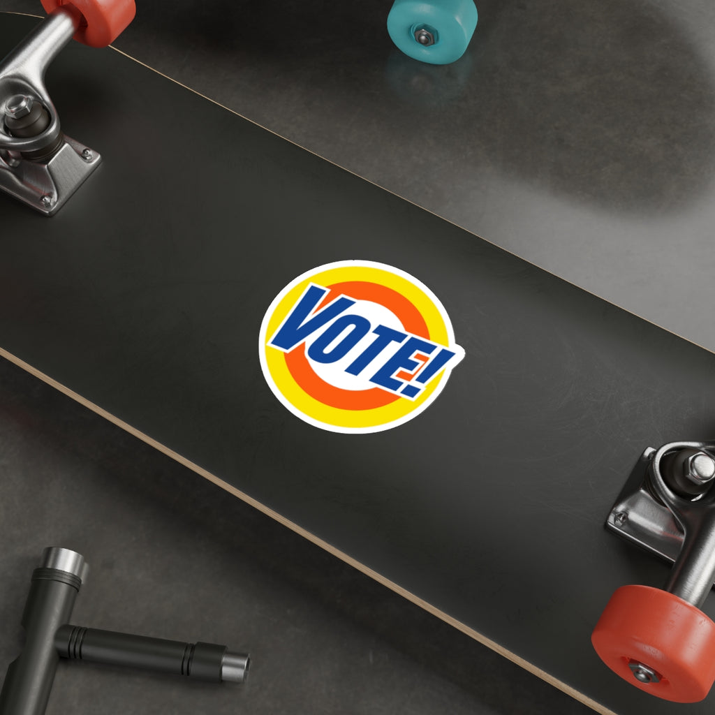 Vote! Round Sticker | Die Cut Sticker, Voter Awareness Decal