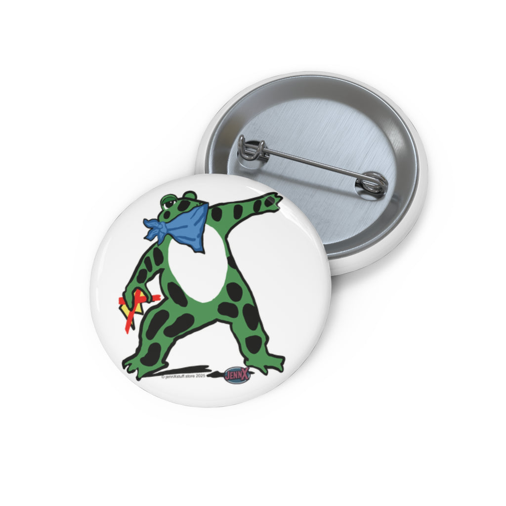 Peace Frog Protest Pin Button | Portland No Kings Resist | Anti-Trump Anti-Kristi Noem Graphic | JennX Political Art I No Kings