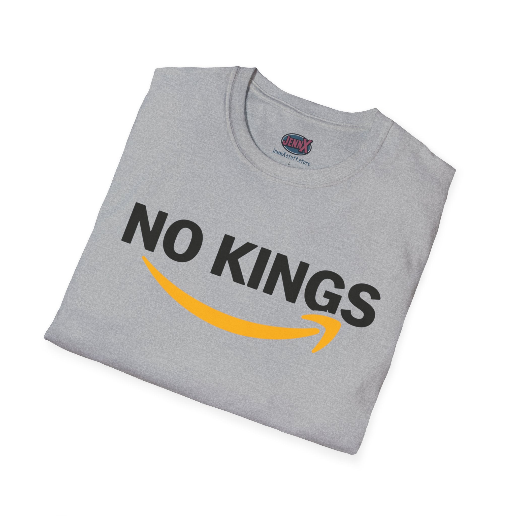 No Kings Amazon T-Shirt | Satirical Logo Parody, Graphic Tee