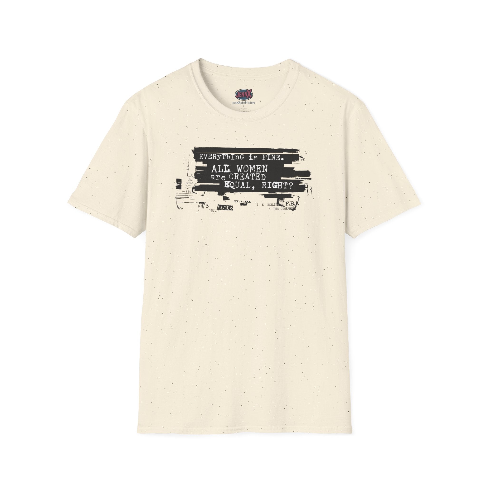 All Women Are Created Equal T-Shirt | Typographic Protest Art, Feminist Tee