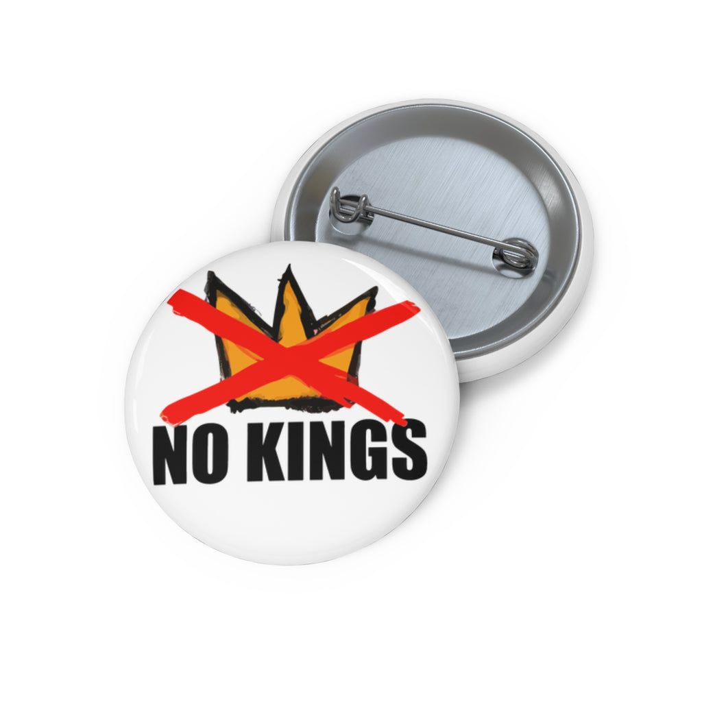 No Kings Button Pin | Anti Trump, Anti Fascism I Hand-drawn