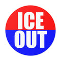 ICE OUT Red, White, and Blue Round Vinyl Sticker | Anti Immigration gestapo