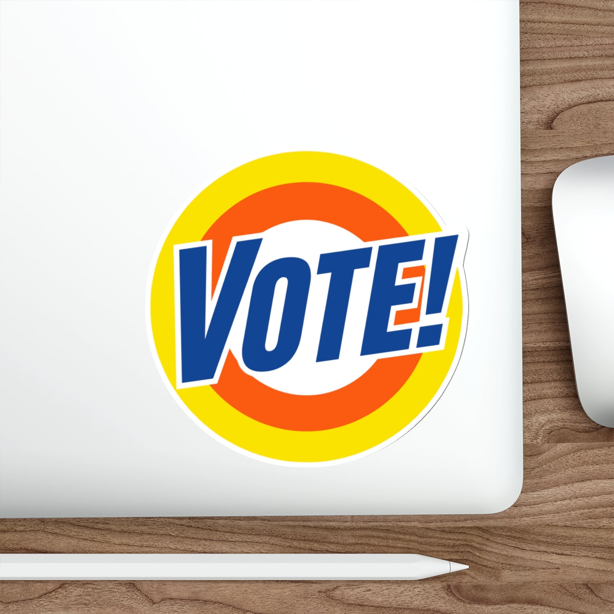 Vote! Round Sticker | Die Cut Sticker, Voter Awareness Decal