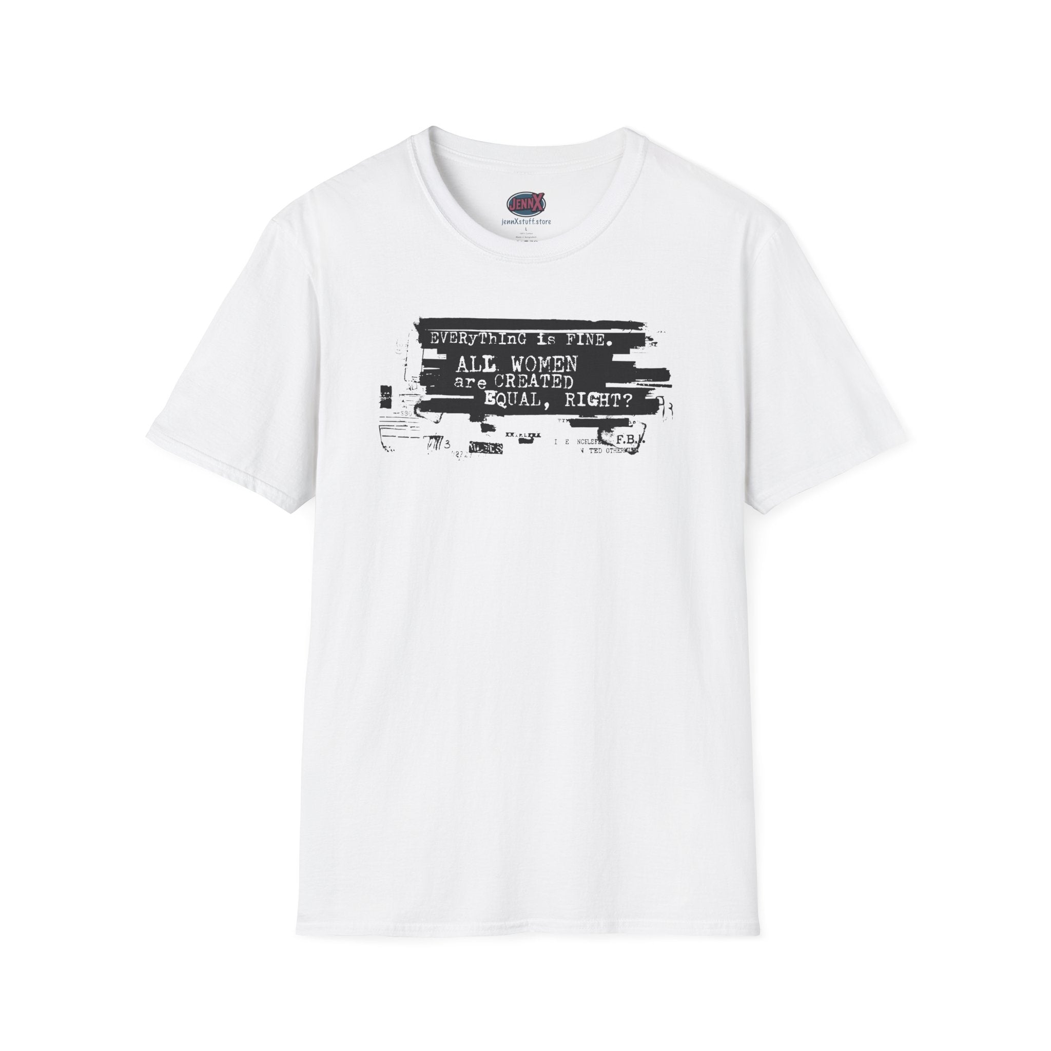 All Women Are Created Equal T-Shirt | Typographic Protest Art, Feminist Tee