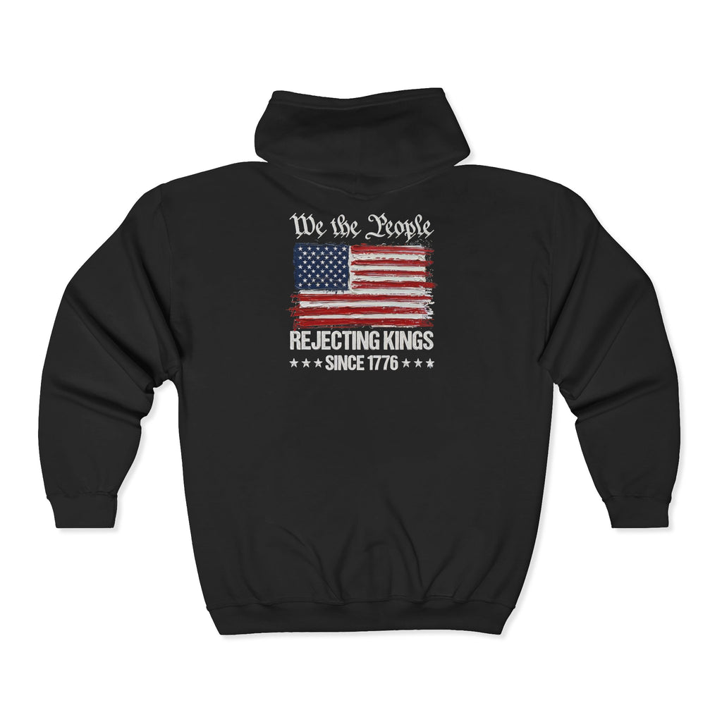 No Kings Hoodie | Rejecting Kings American Flag Constitution Graphic Hoodie