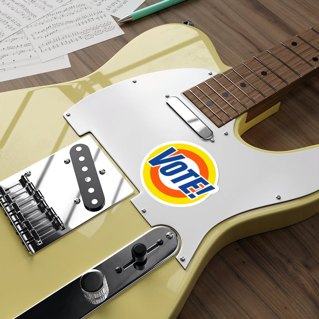 Vote! Round Sticker | Die Cut Sticker, Voter Awareness Decal