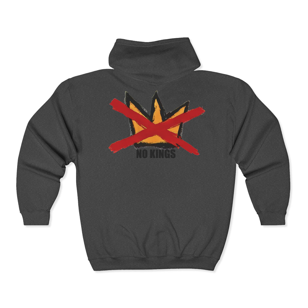 No Kings Hoodie Hand-Darawn design - Die-Cut Protest Sticker Included