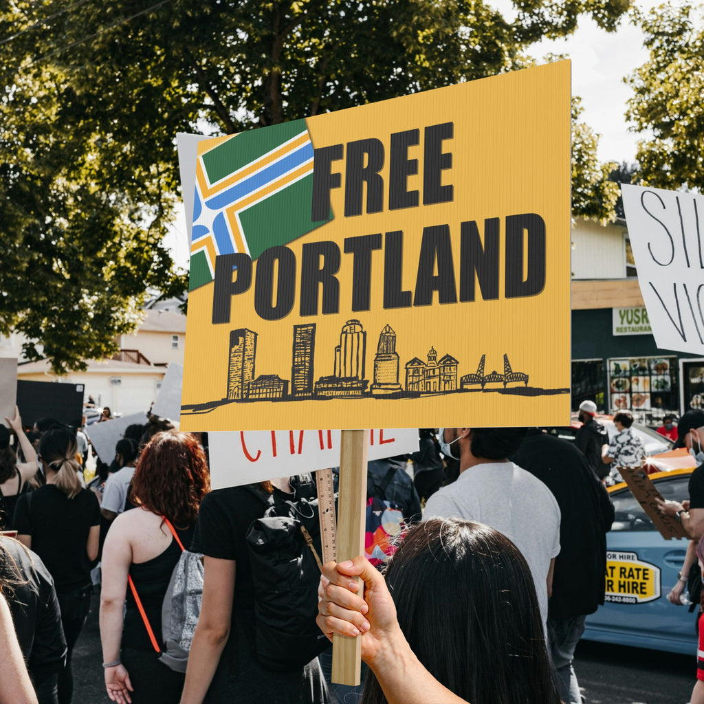 Anti ICE Free Portland Sign - Order Your Protest Gear Now - Hand-Drawn Original