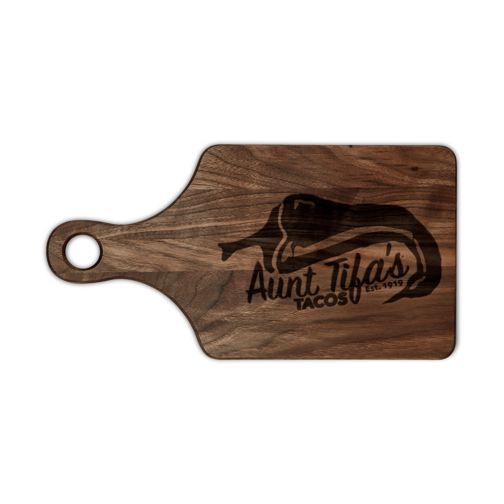 Aunt Tifa's Tacos Wooden Cutting Board - Perfect Anti-Trump ANTIFA gift - Political Satire