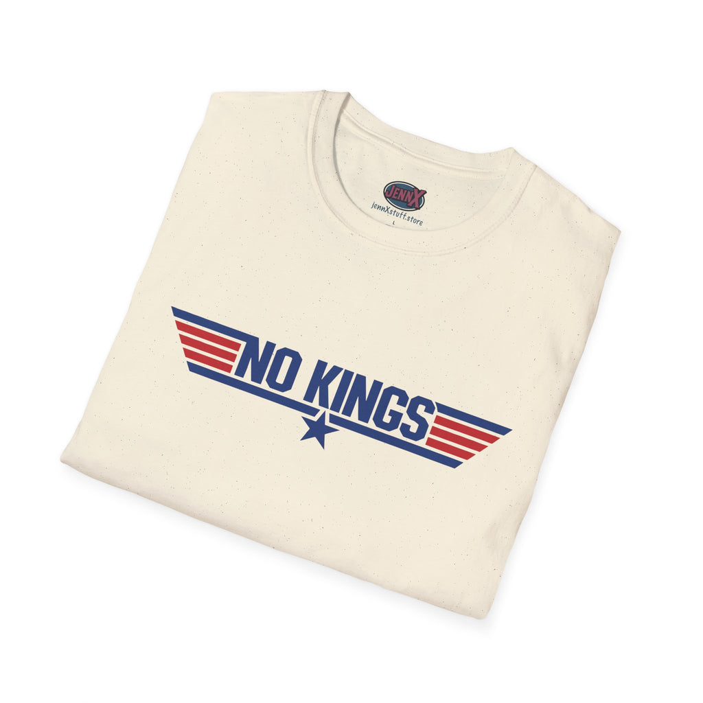 No Kings Top Gun movie logo parody graphic tee | Political Humor