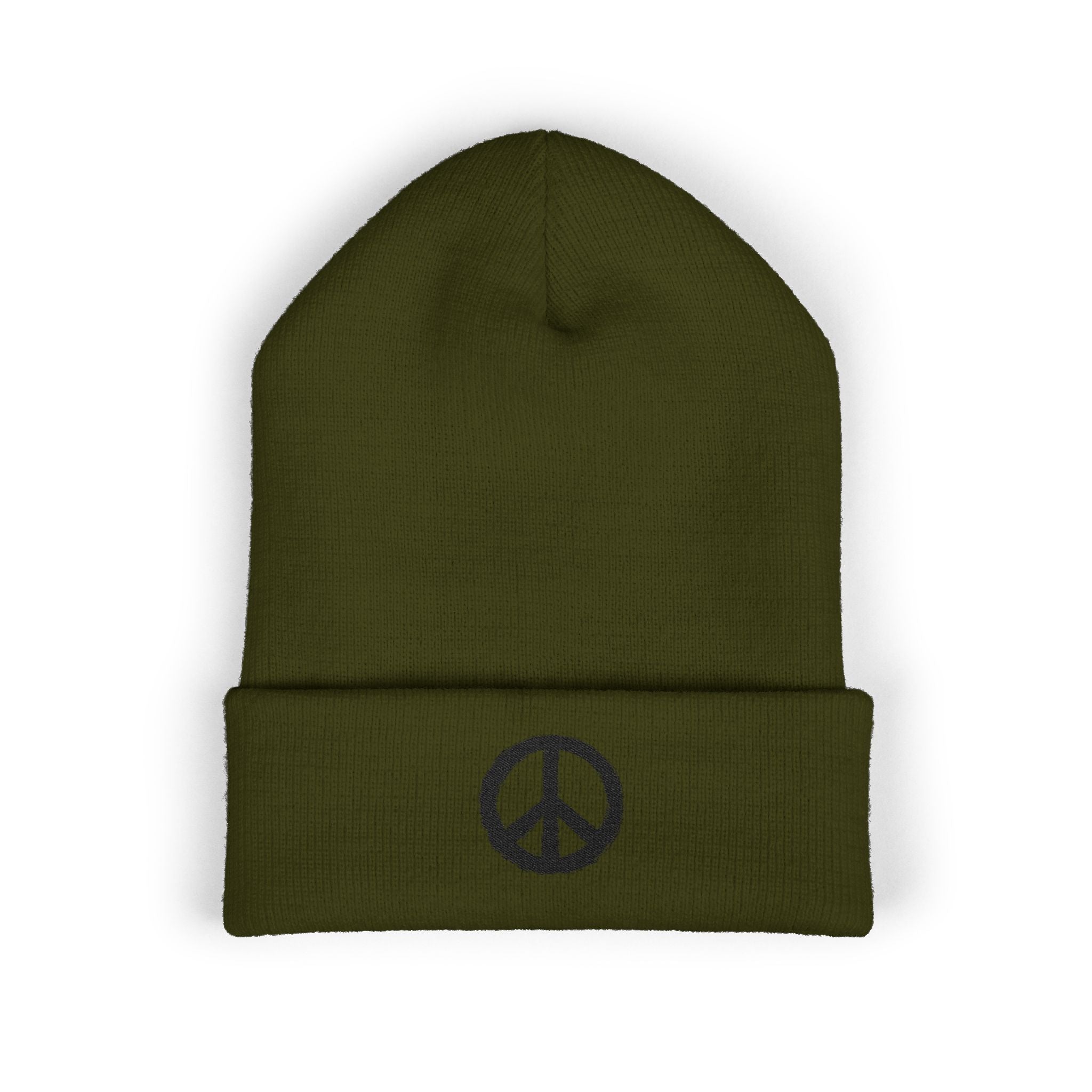Peace Sign Embroidered Beanie I Hand-Painted