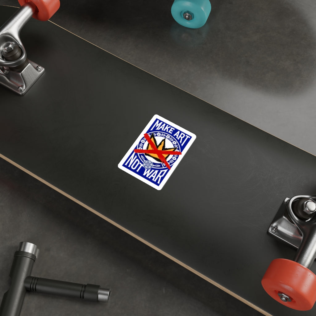 Make Art Not War Sticker | Peace Protest Die-Cut Sticker