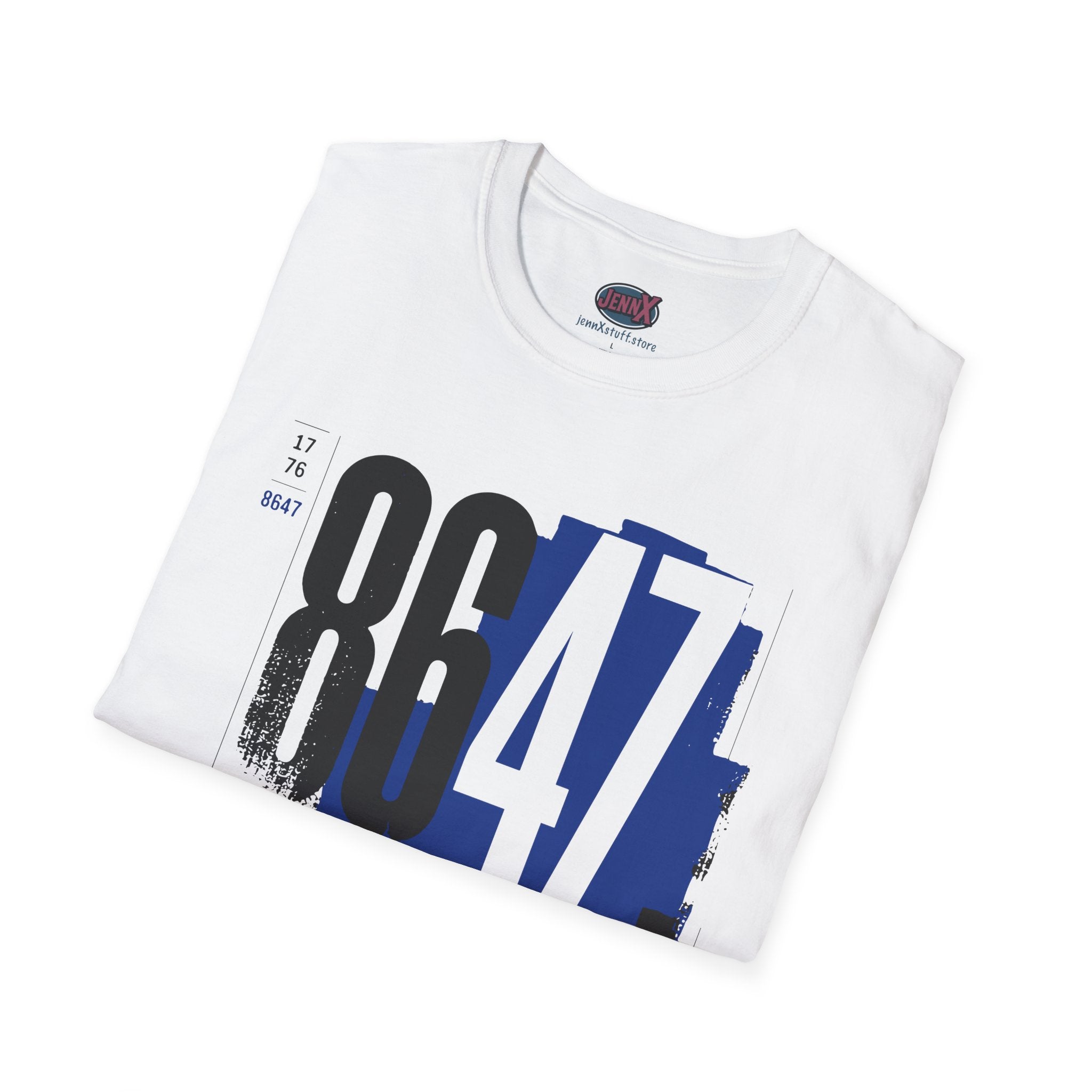 8647 Tee | Bold Blue Black Typographic T-Shirt I We The People Kick Him Out