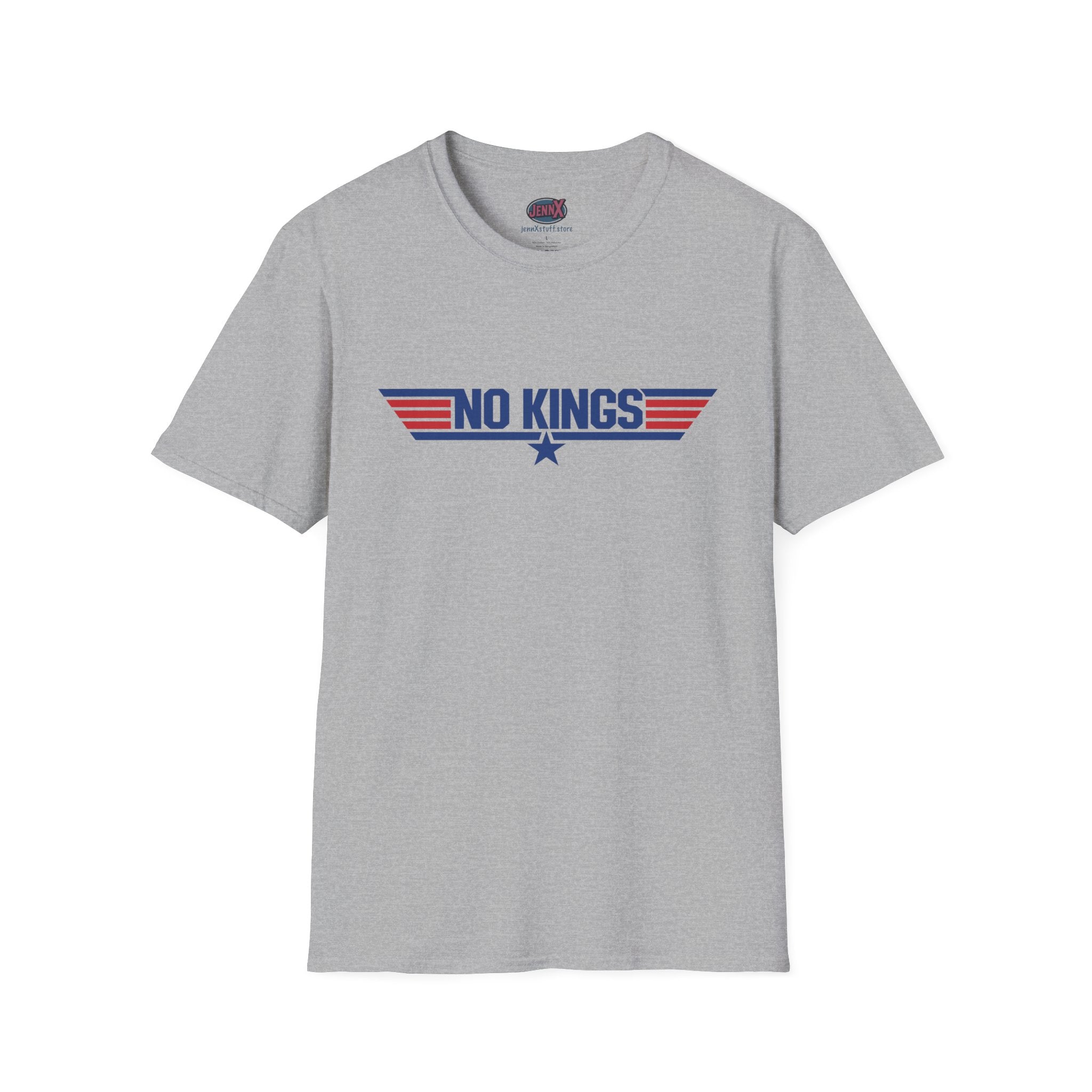 No Kings Top Gun movie logo parody graphic tee | Political Humor