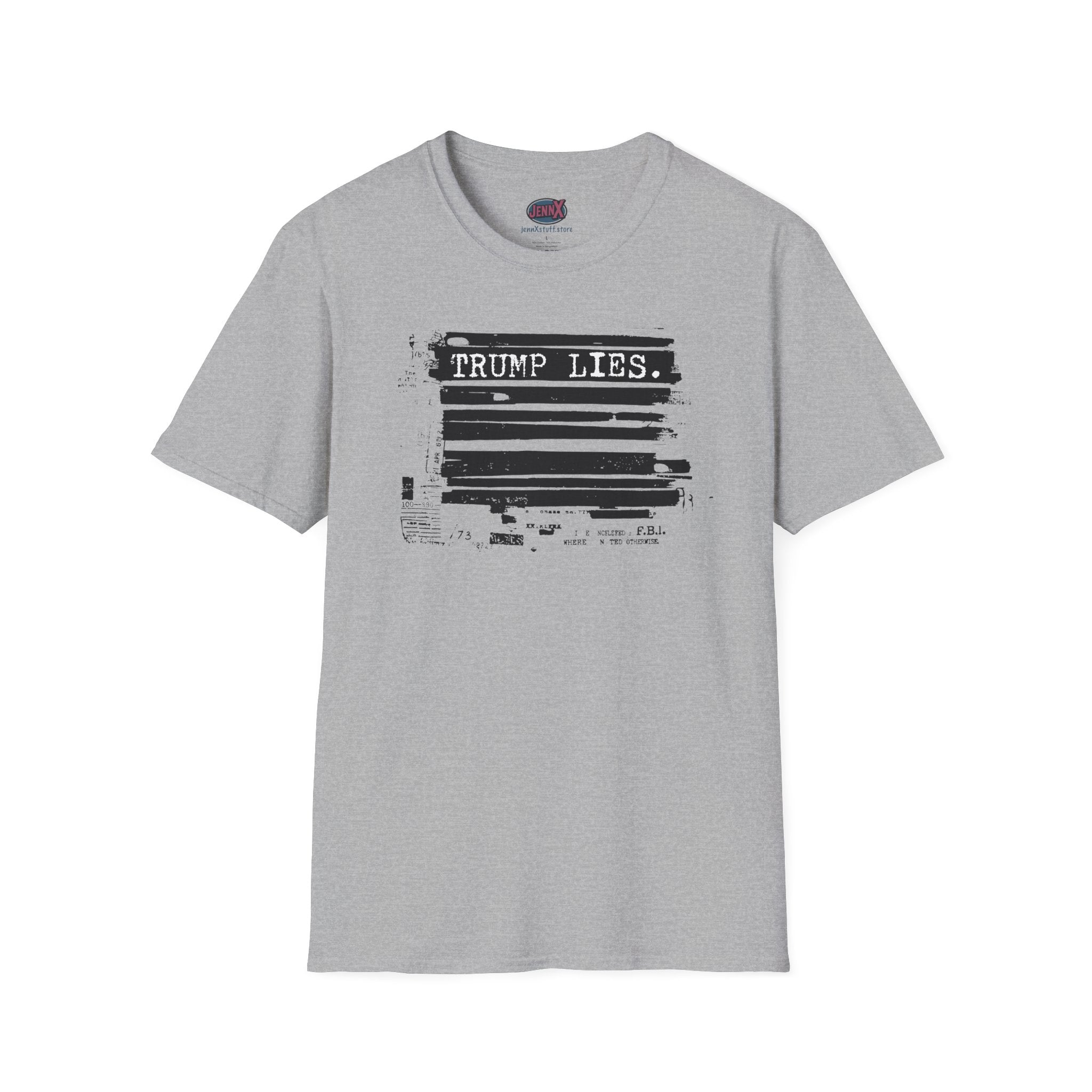 Trump Lies T-Shirt | Epstein Redacted Design, Political Statement Tee
