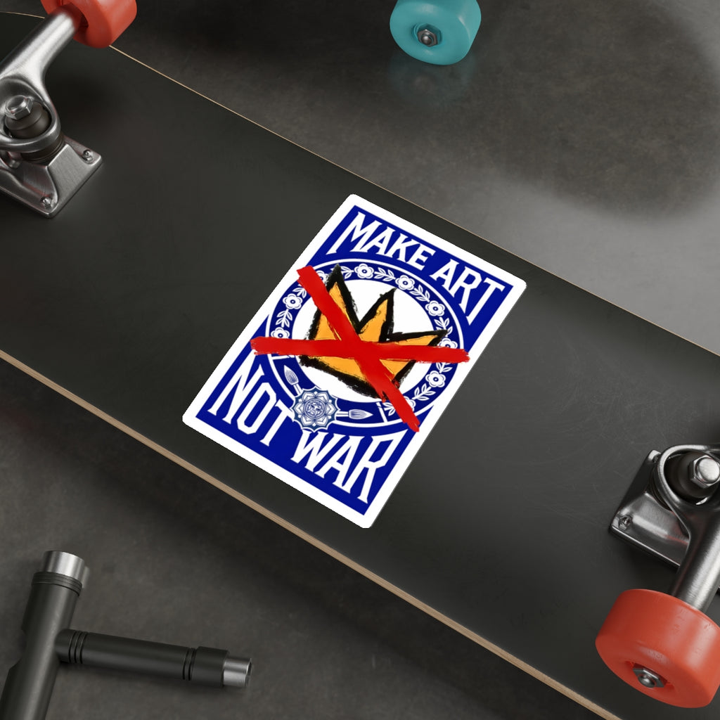 Make Art Not War Sticker | Peace Protest Die-Cut Sticker