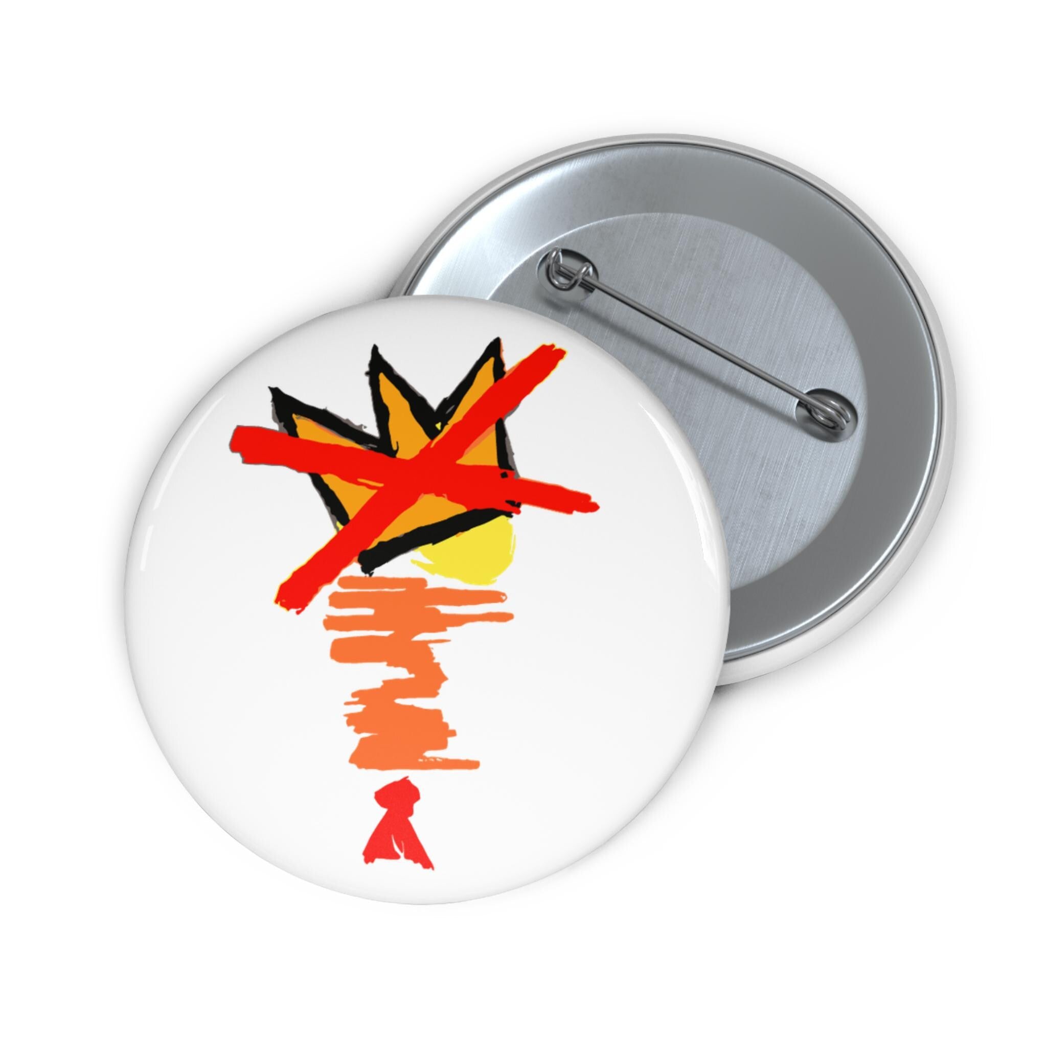No Kings Anti-Trump Button - Abstract Art Political Pin
