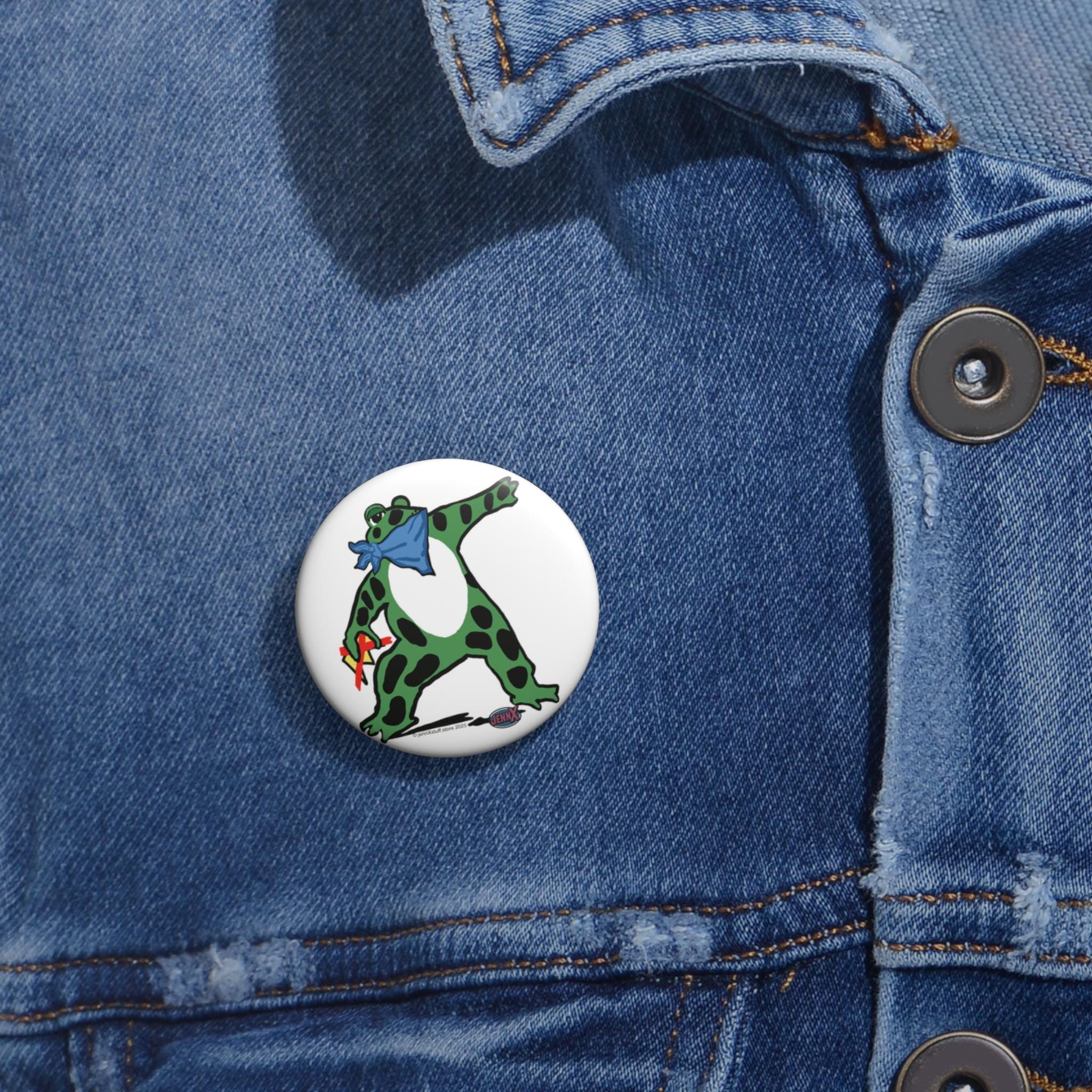 Frog Protest pin No Kings Anti Trump Antifa Banksy-Inspired Button