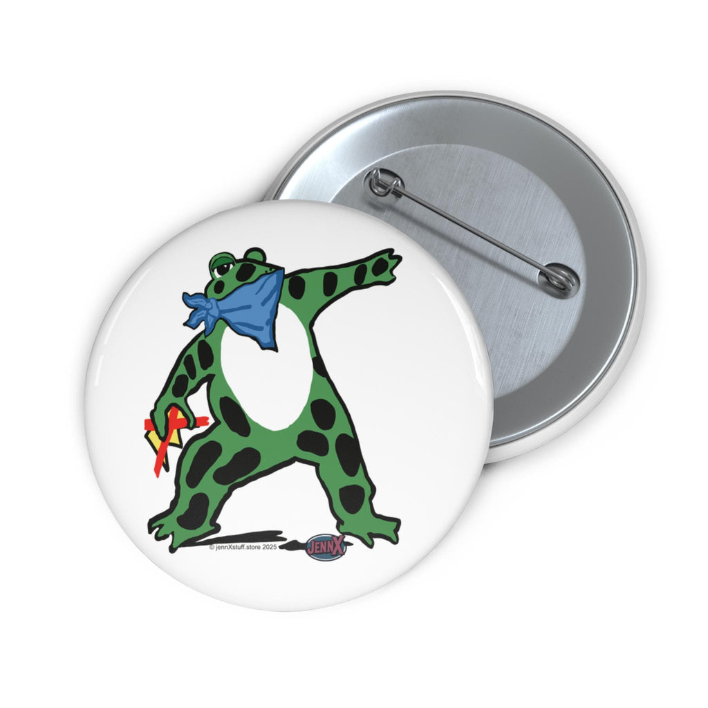 Frog Protest pin No Kings Anti Trump Antifa Banksy-Inspired Button