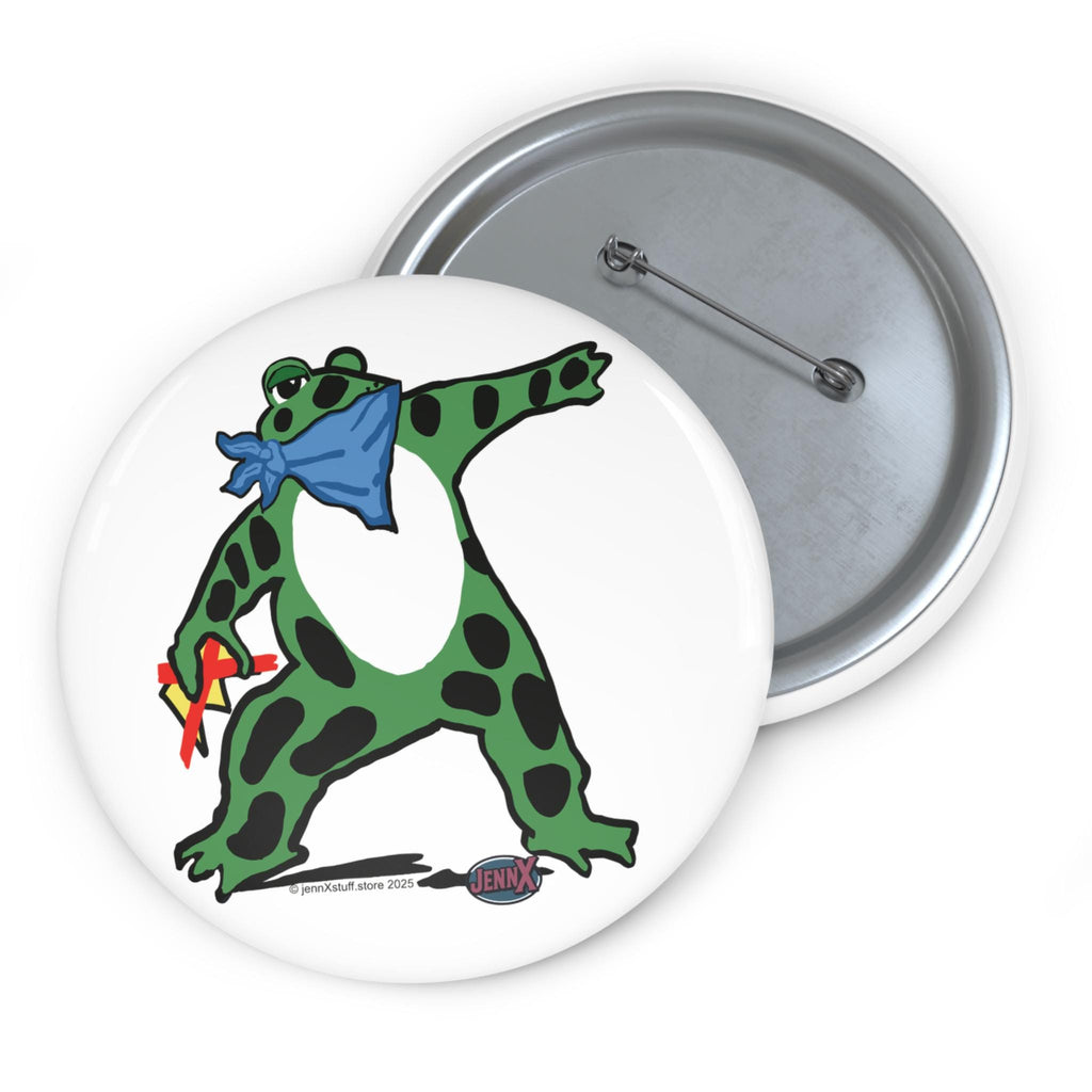 Frog Protest pin No Kings Anti Trump Antifa Banksy-Inspired Button