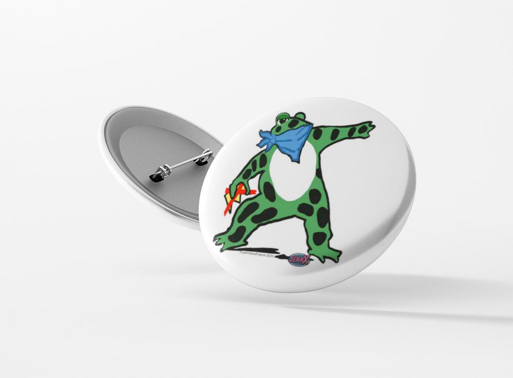 Frog Protest pin No Kings Anti Trump Antifa Banksy-Inspired Button