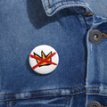 No Kings Protest Pin Button Anti-Trump Hand Drawn Artist Made Political Resist Badge