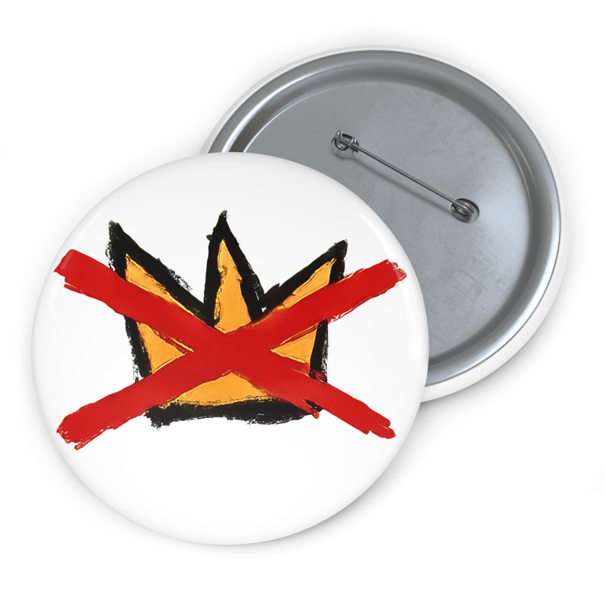 No Kings Protest Pin Button Anti-Trump Hand Drawn Artist Made Political Resist Badge