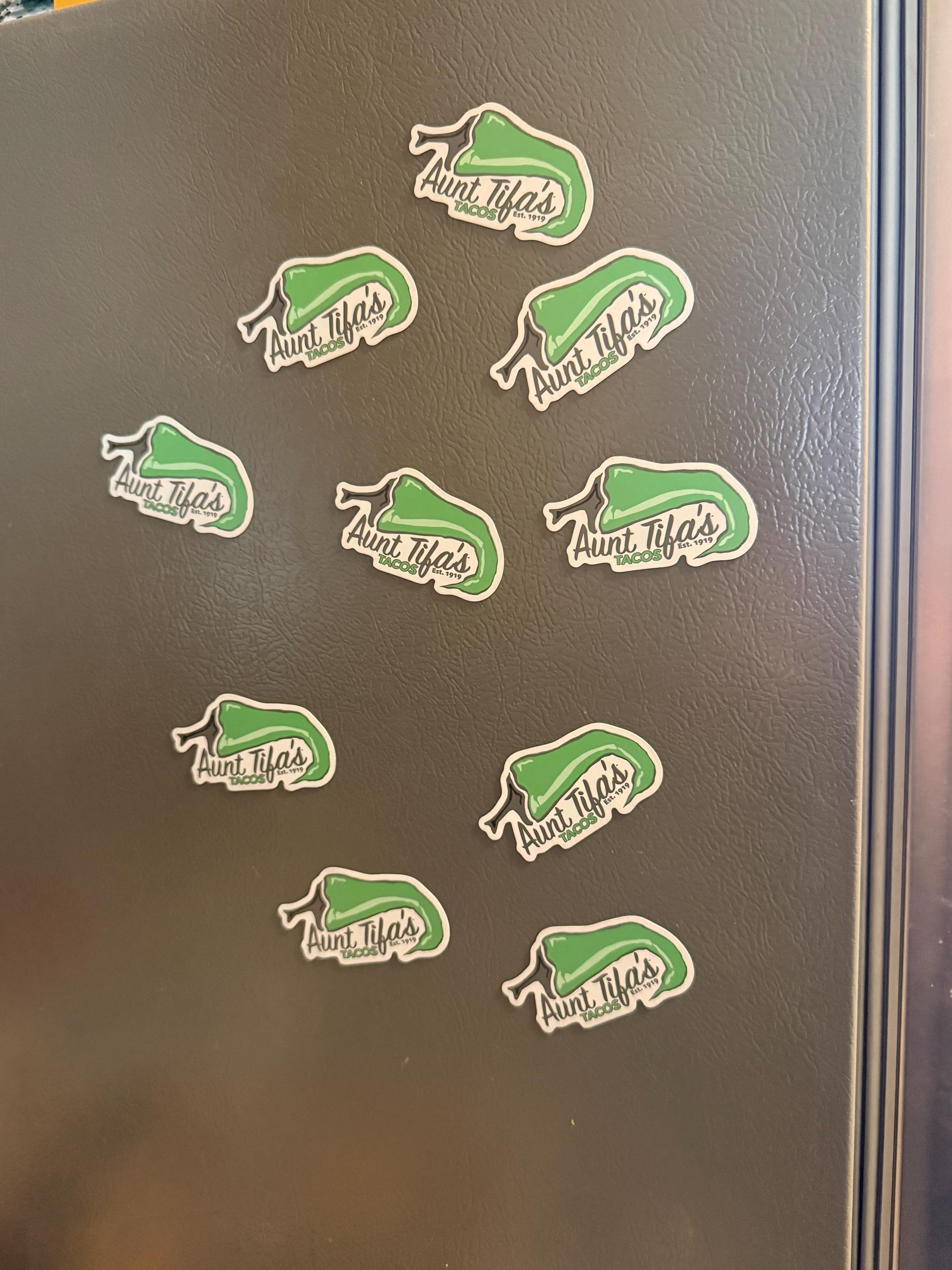Antifa Aunt Tifa's Tacos Mock Restaurant Refrigerator Magnet - Political Art Humor