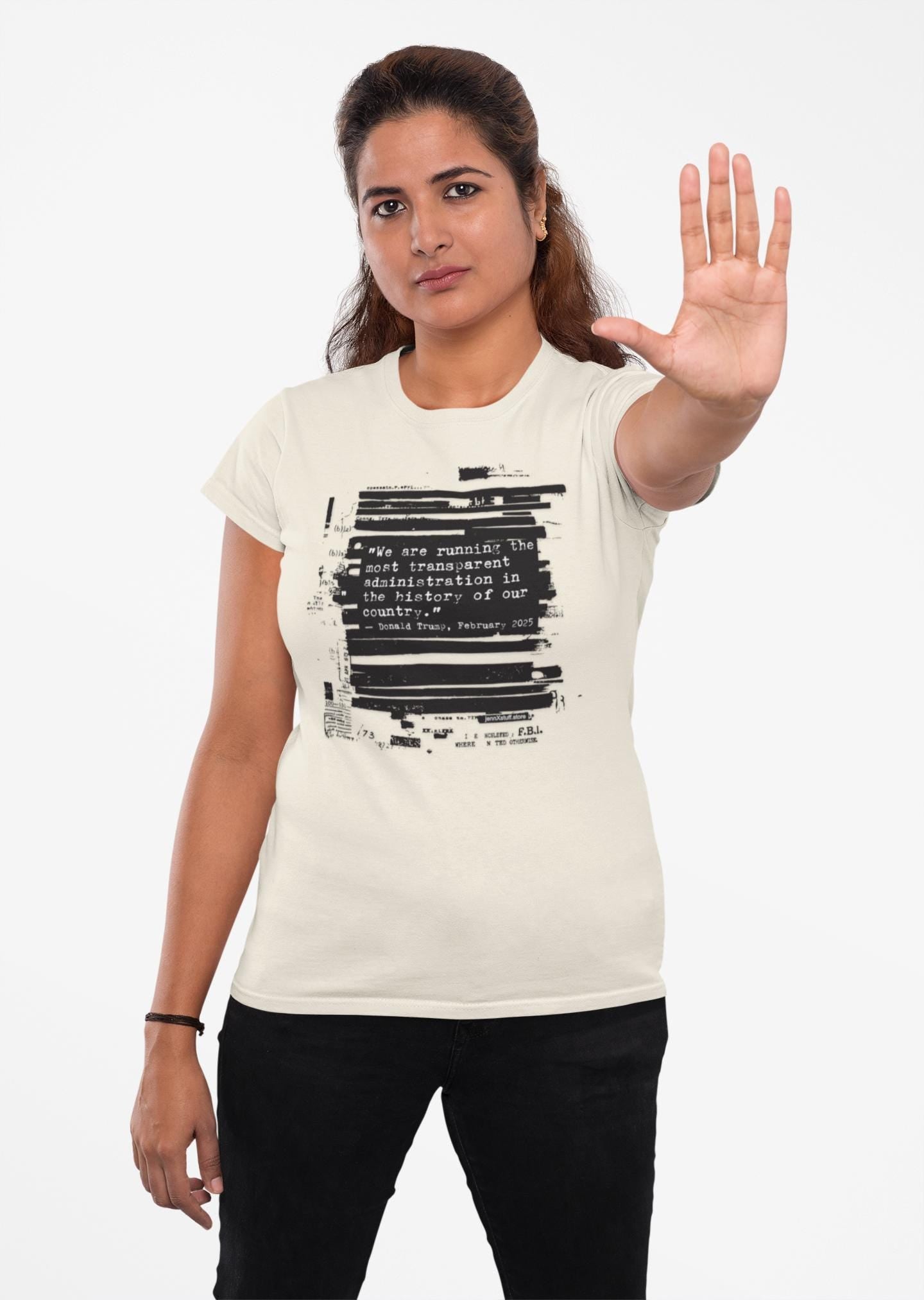 Epstein Files FBI Redacted Design shirt - Original Political Art by Independent Artist