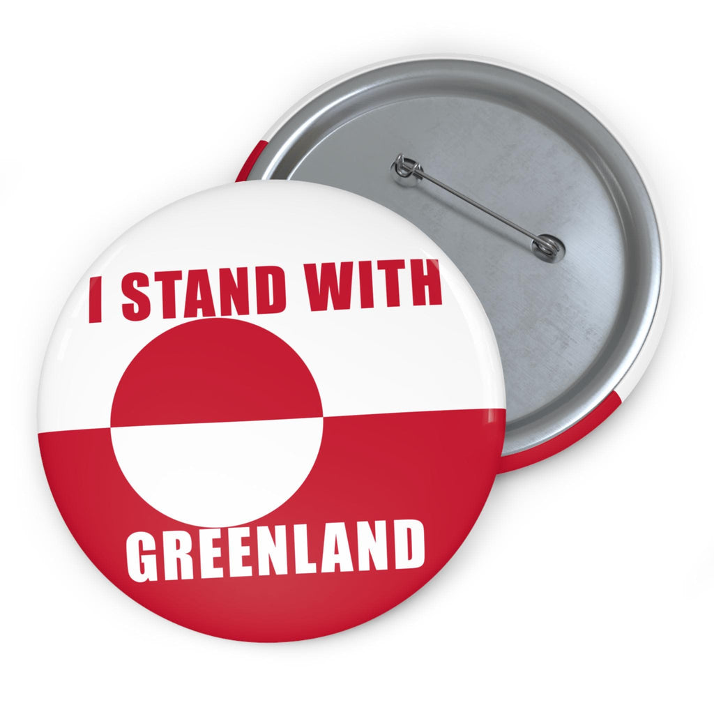 I Stand With Greenland Pin Button | Trump imperialism protest