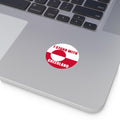 I Stand With Greenland round vinyl sticker | Greenland flag solidarity