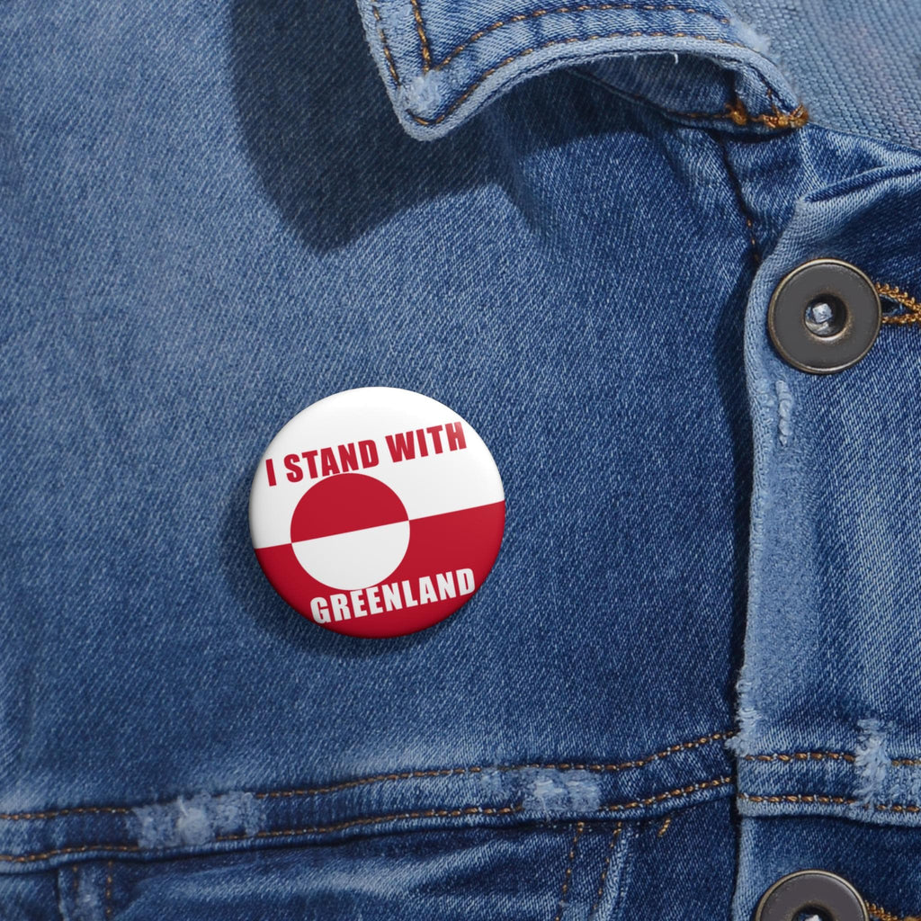 I Stand With Greenland Pin Button | Trump imperialism protest